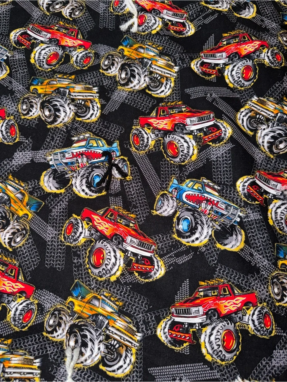 NEW Vintage Baby Toddler Quilt Patchwork Handmade Monster Trucks
